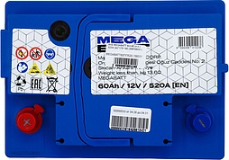АКБ MEGABATT 6ст-60 (п.п.) 520А 242*175*190 (MF56031)