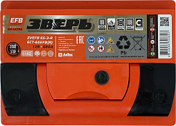 АКБ ЗВЕРЬ EFB 6ст-65 (о.п.) 680А 242*175*190