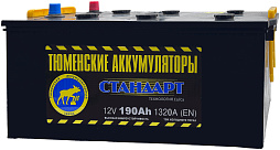 АКБ ТЮМЕНСКИЕ АККУМУЛЯТОРЫ СТАНДАРТ 6ст-190 (о.п.) 1320А 518*228*238 кр. плоская конус