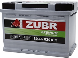 АКБ ZUBR Premium 6ст-80 (о.п.) 820А 278*175*190 (ZP800)