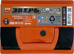 АКБ ЗВЕРЬ EFB 6ст-60 (п.п.) 640А 242*175*190